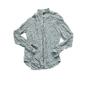 The Kooples Paris Striped Band Collar Slim Fit Long Sleeve Shirt Women's Size M